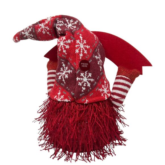 Merry Christmas Santa Gnome Lighted Sings Shakes Hat New In Box - Picture 4 of 16